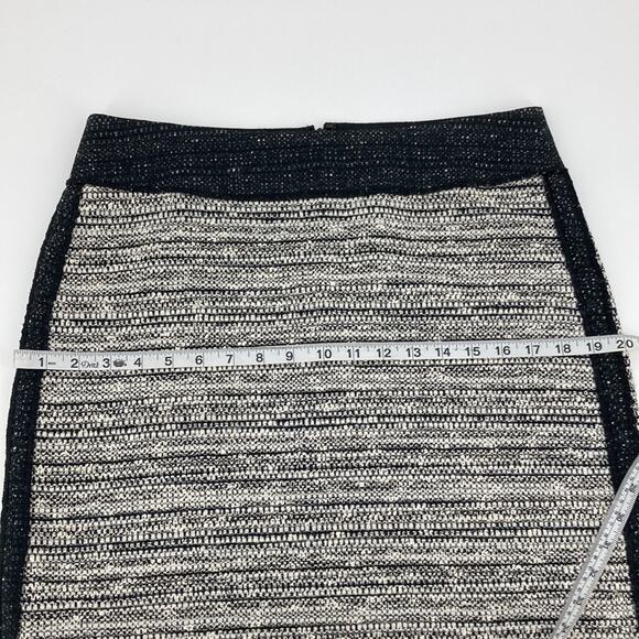 Worth Womens Black White Tweed Panel A-Line Skirt Size 8 - Picture 16 of 16